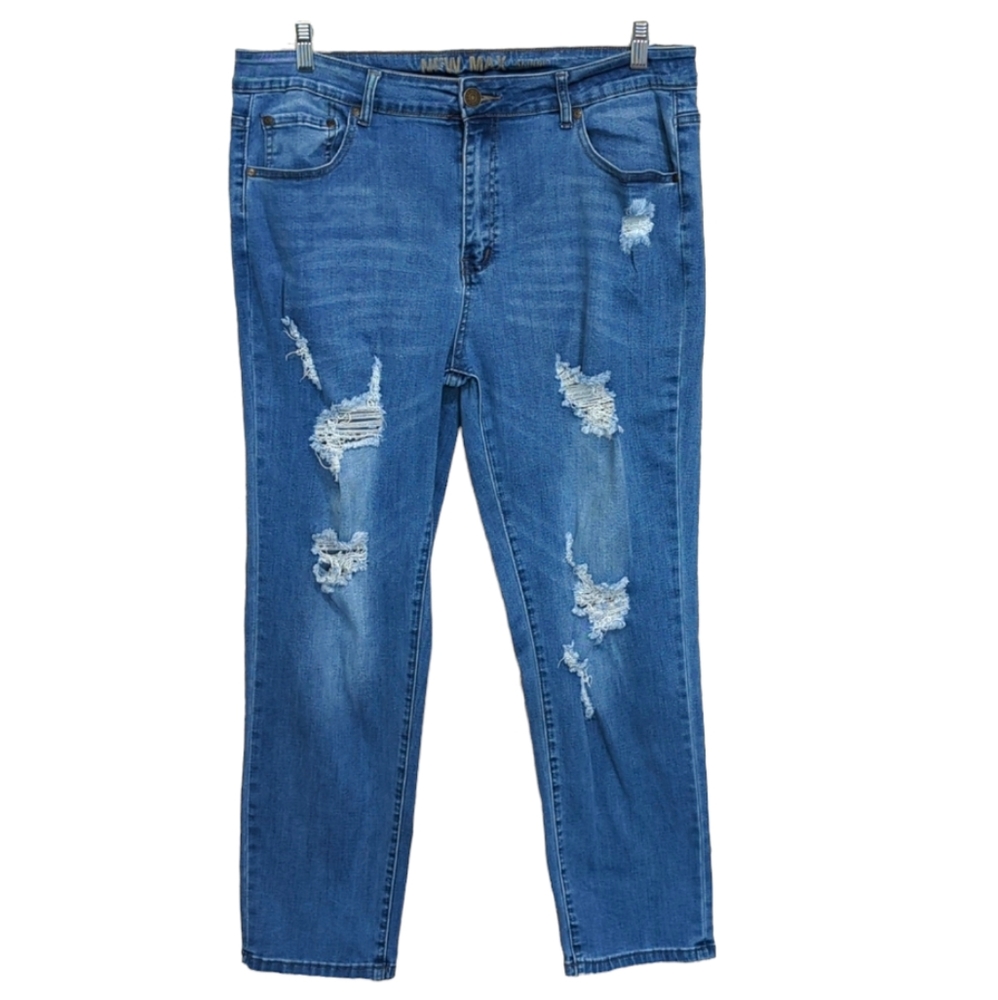 New Max distressed stretch blue jeans size 20